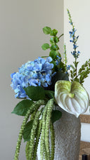 Hydrangea and Anthurium Blue Bouquet