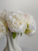 Artificial Small Peony Bouquet - 5 Steams - White