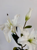 Artificial Majestic Lily Flowers - White
